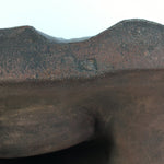 Japanese Ceramic Bodhidharma Statue Vtg 1930 Pottery Okimono Brown Daruma BD692