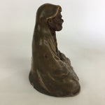 Japanese Ceramic Bodhidharma Statue Vtg 1930 Pottery Okimono Brown Daruma BD692