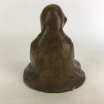 Japanese Ceramic Bodhidharma Statue Vtg 1930 Pottery Okimono Brown Daruma BD692