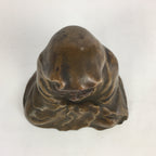 Japanese Ceramic Bodhidharma Statue Vtg 1930 Pottery Okimono Brown Daruma BD692