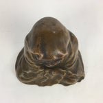 Japanese Ceramic Bodhidharma Statue Vtg 1930 Pottery Okimono Brown Daruma BD692