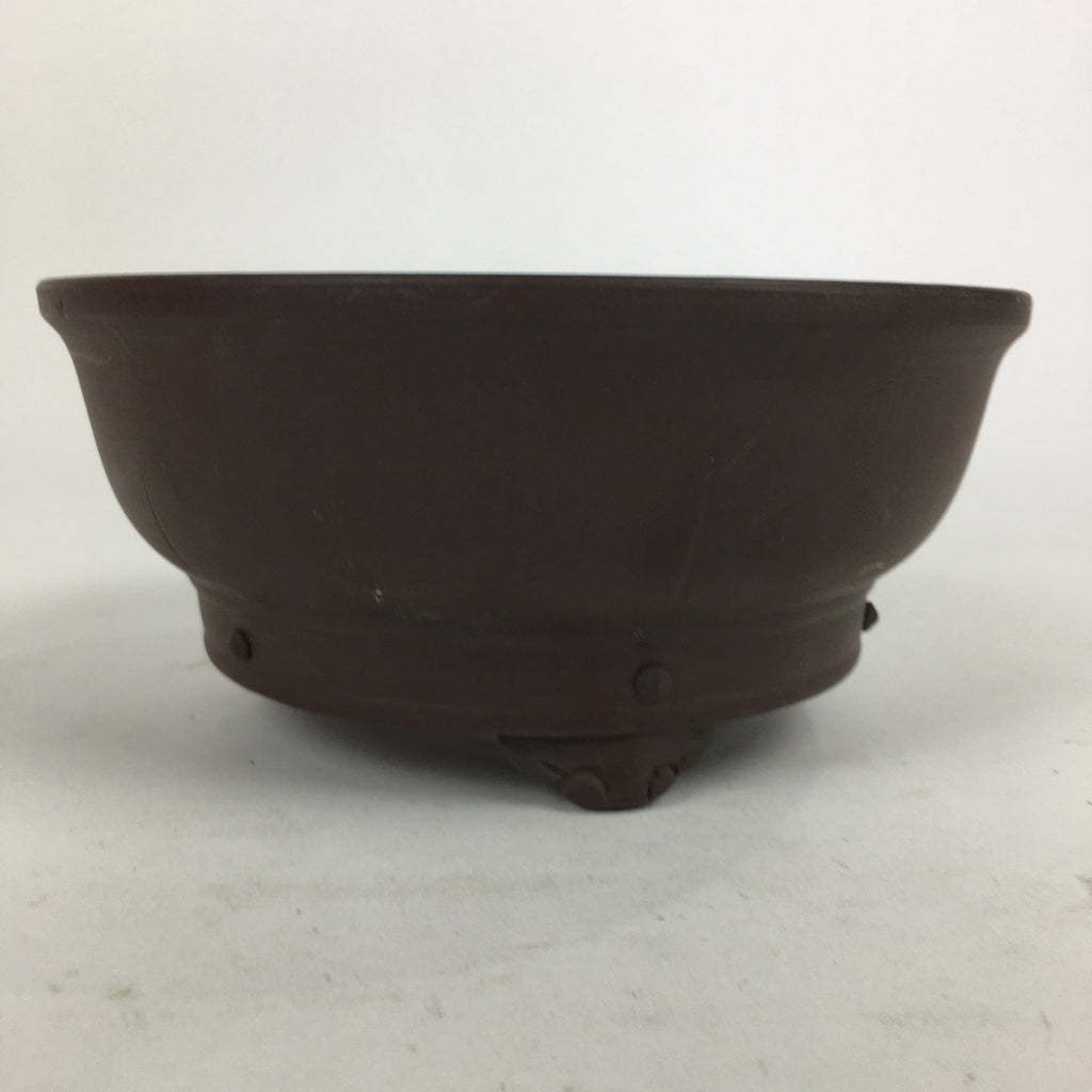 Japanese Ceramic Bonsai Pot Vtg Pottery House Plant Flower Pot Brown PP842