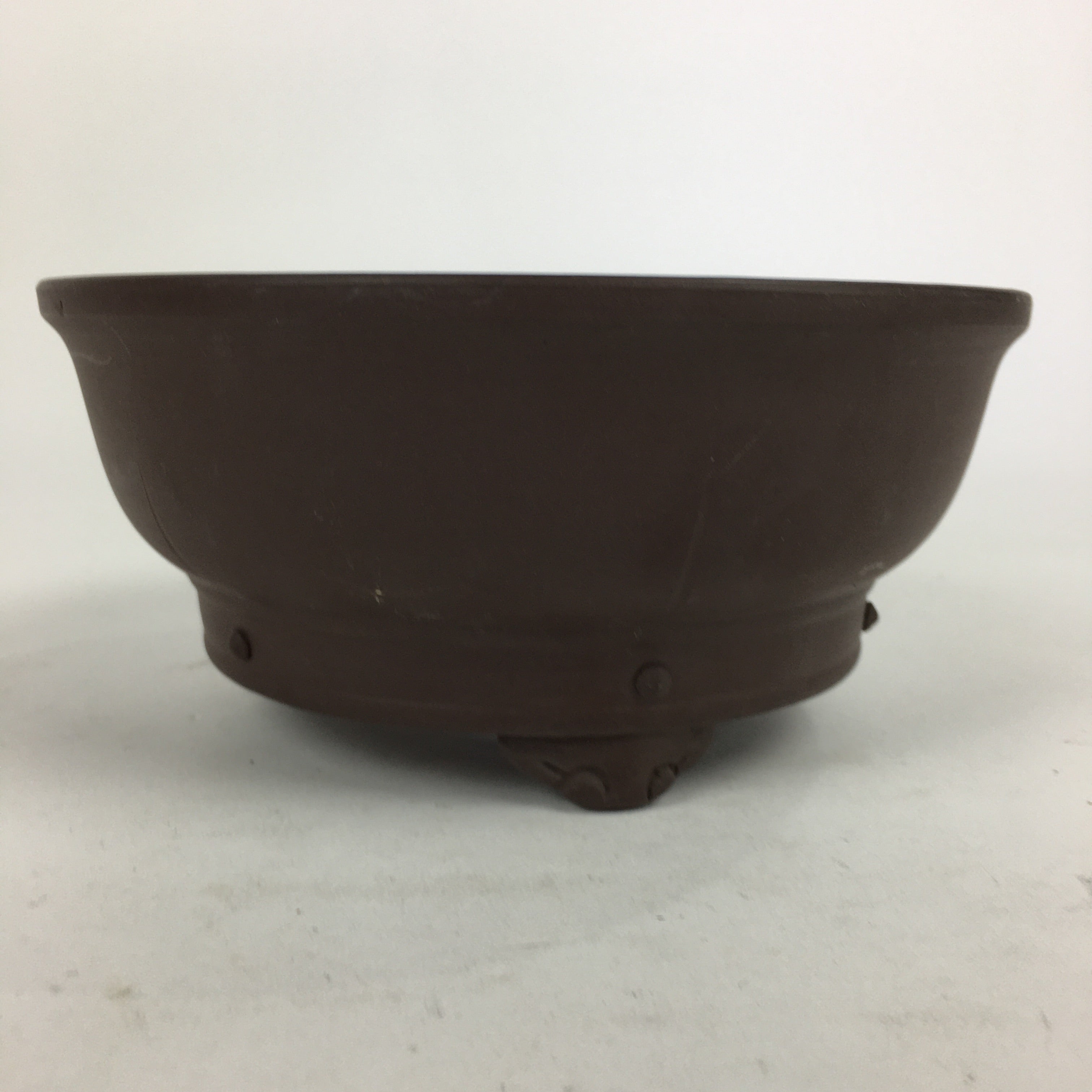 Japanese Ceramic Bonsai Pot Vtg Pottery House Plant Flower Pot Brown PP842