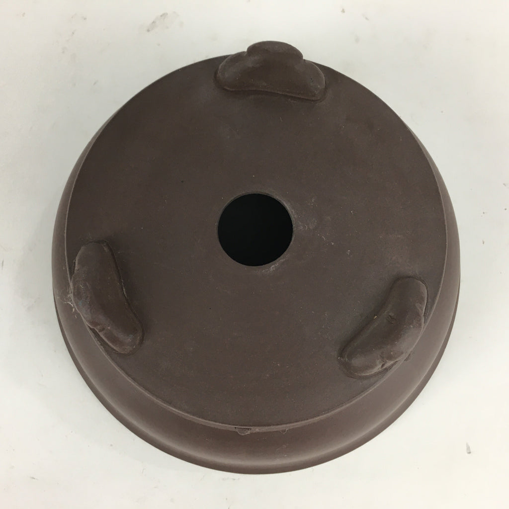 Japanese Ceramic Bonsai Pot Vtg Pottery House Plant Flower Pot Brown PP842