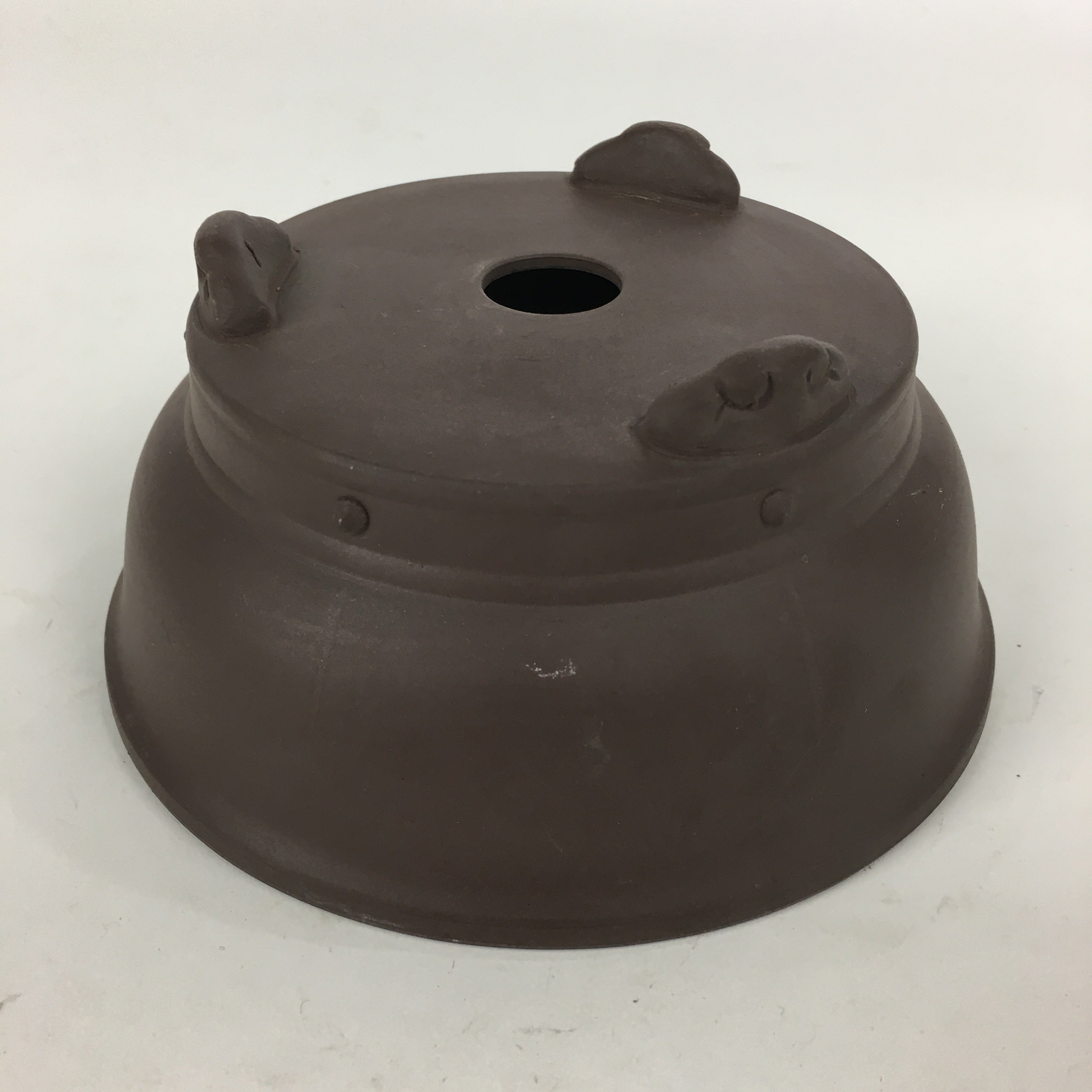 Japanese Ceramic Bonsai Pot Vtg Pottery House Plant Flower Pot Brown PP842