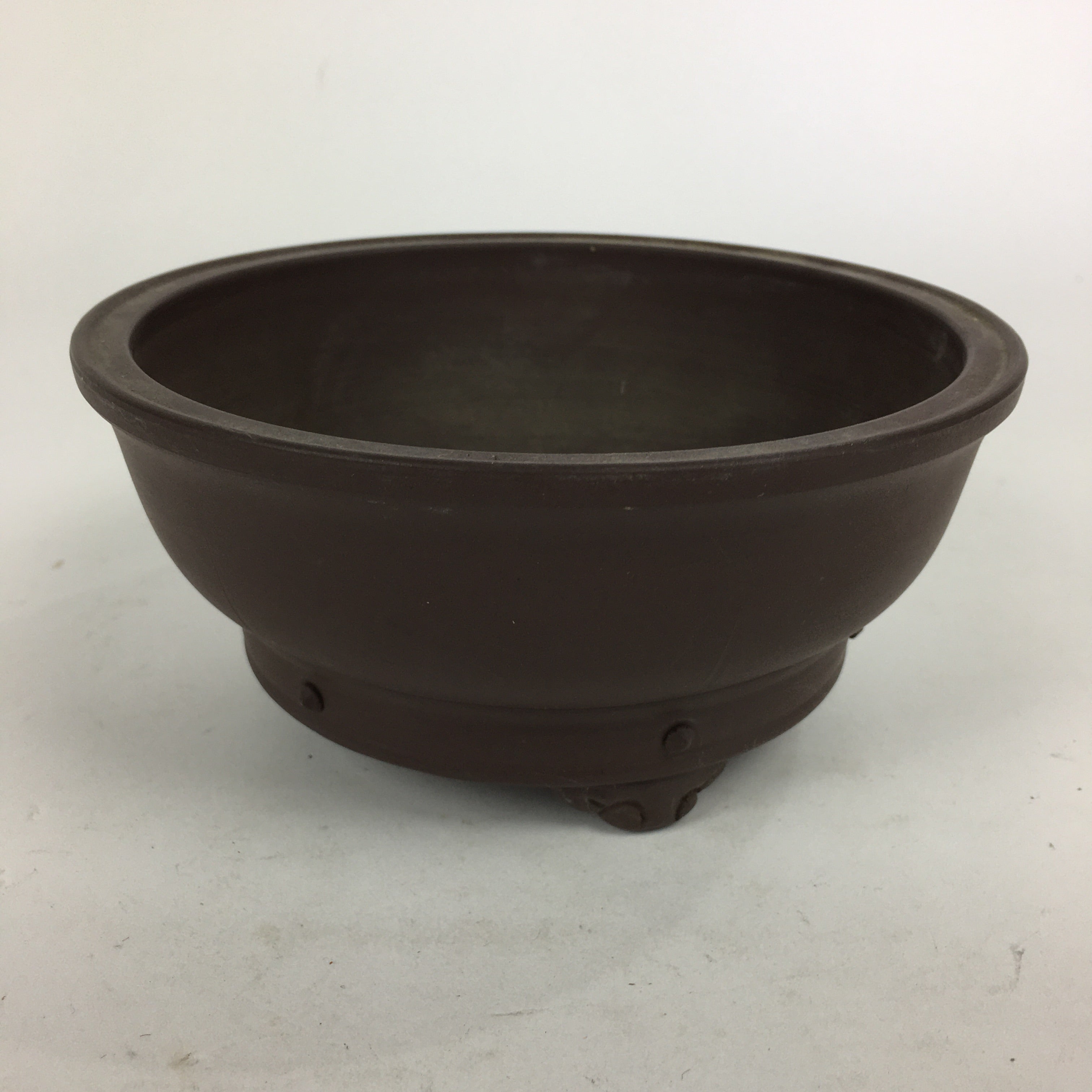 Japanese Ceramic Bonsai Pot Vtg Pottery House Plant Flower Pot Brown PP842
