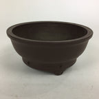 Japanese Ceramic Bonsai Pot Vtg Pottery House Plant Flower Pot Brown PP842