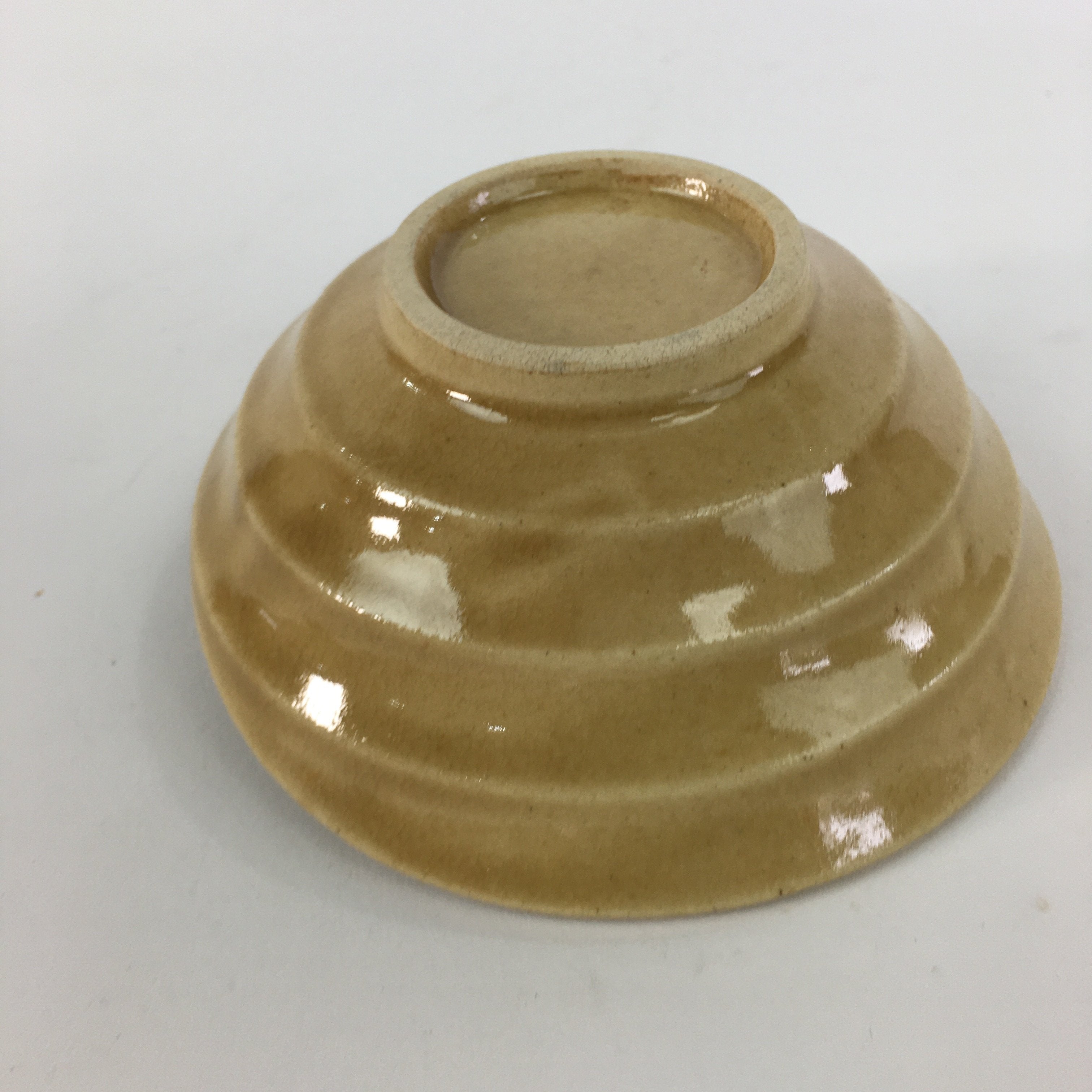 Japanese Ceramic Bowl Kiseto Ware Vtg Kobachi Yellow Green Flower PP498