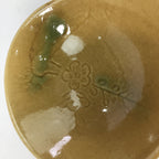 Japanese Ceramic Bowl Kiseto Ware Vtg Kobachi Yellow Green Flower PP498