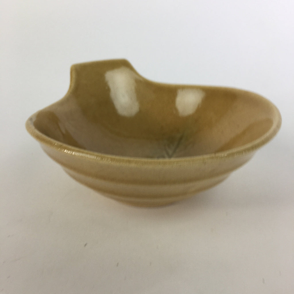 Japanese Ceramic Bowl Kiseto Ware Vtg Kobachi Yellow Green Flower PP498