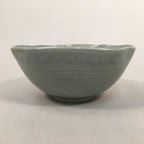 Japanese Ceramic Bowl Kyo ware Kyoto Vtg Round Pottery Blue Gray Floral PP336