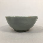 Japanese Ceramic Bowl Kyo ware Kyoto Vtg Round Pottery Blue Gray Floral PP336