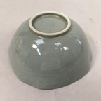 Japanese Ceramic Bowl Kyo ware Kyoto Vtg Round Pottery Blue Gray Floral PP336