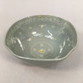 Japanese Ceramic Bowl Kyo ware Kyoto Vtg Round Pottery Blue Gray Floral PP336