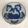 Japanese Ceramic Bowl Vtg Pottery Blue Hand-Drawn Sea Turtle Design PP878