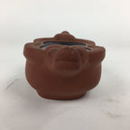 Japanese Ceramic Bowl Vtg Pottery Cow Tokoname ware Oval Red Clay Shudei PP746