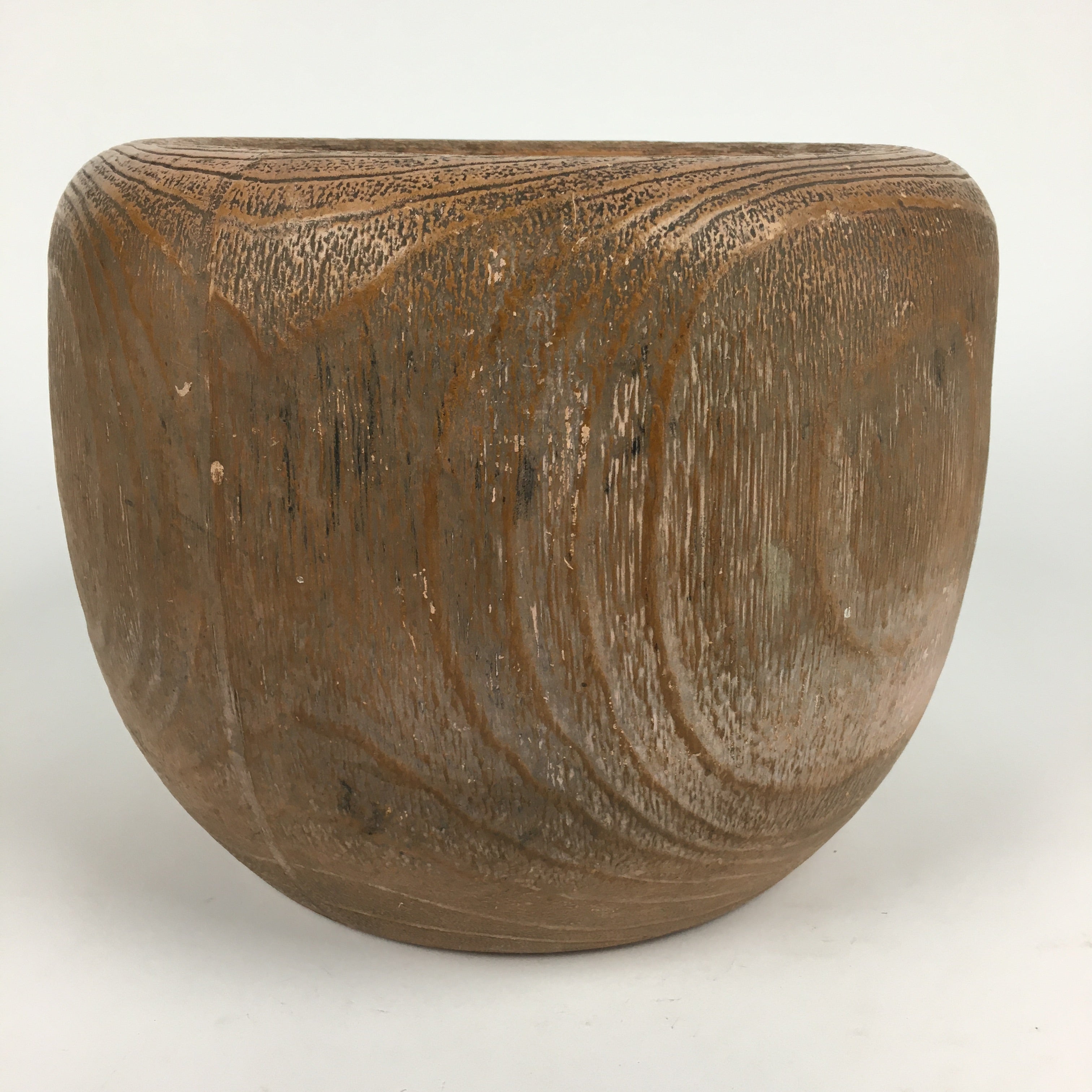 Japanese Ceramic Brazier Ash Pot Fire Pit Tea Ceremony Brown Hibachi FV948
