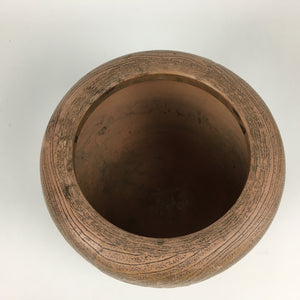 Japanese Ceramic Brazier Ash Pot Fire Pit Tea Ceremony Brown Hibachi FV948