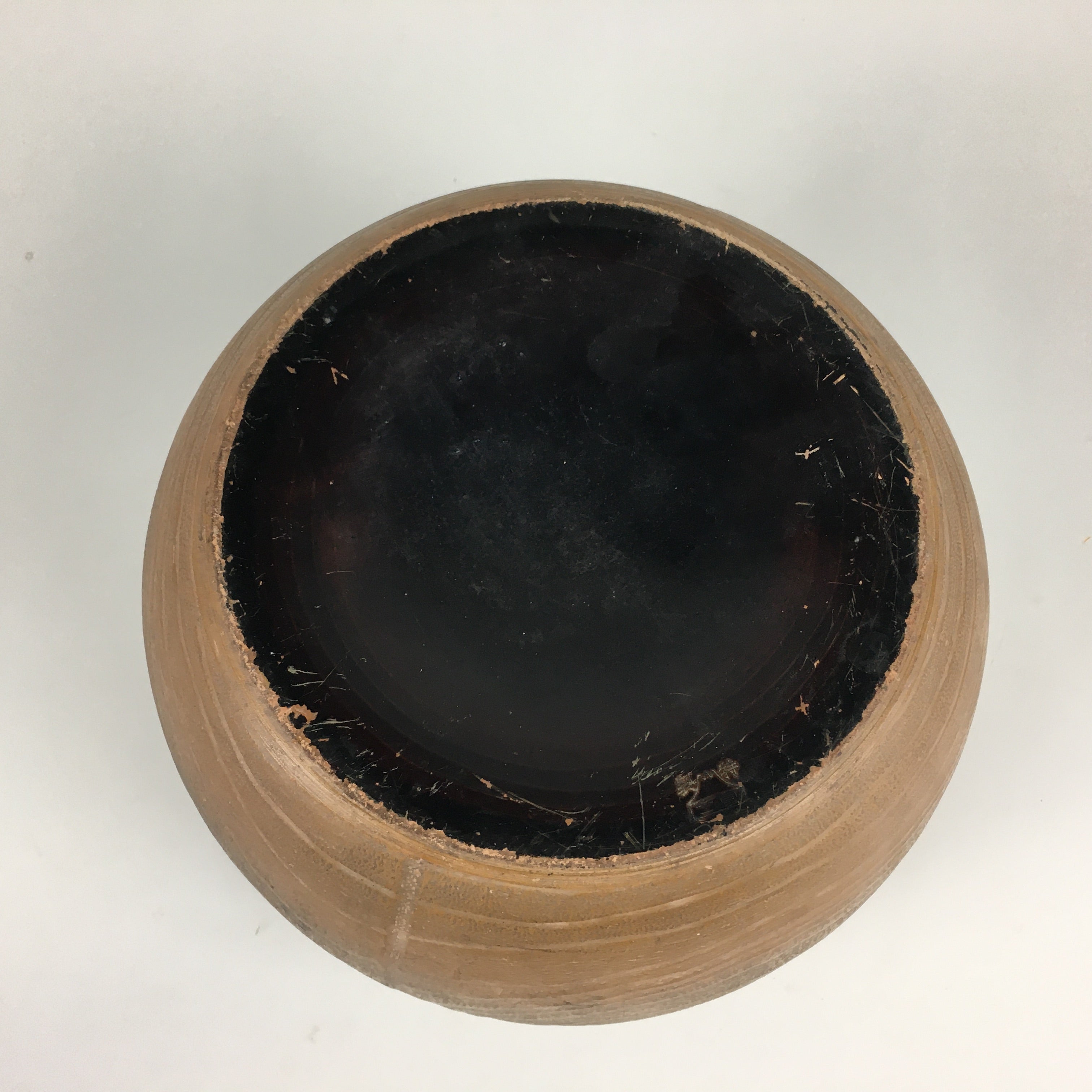 Japanese Ceramic Brazier Ash Pot Fire Pit Tea Ceremony Brown Hibachi FV948