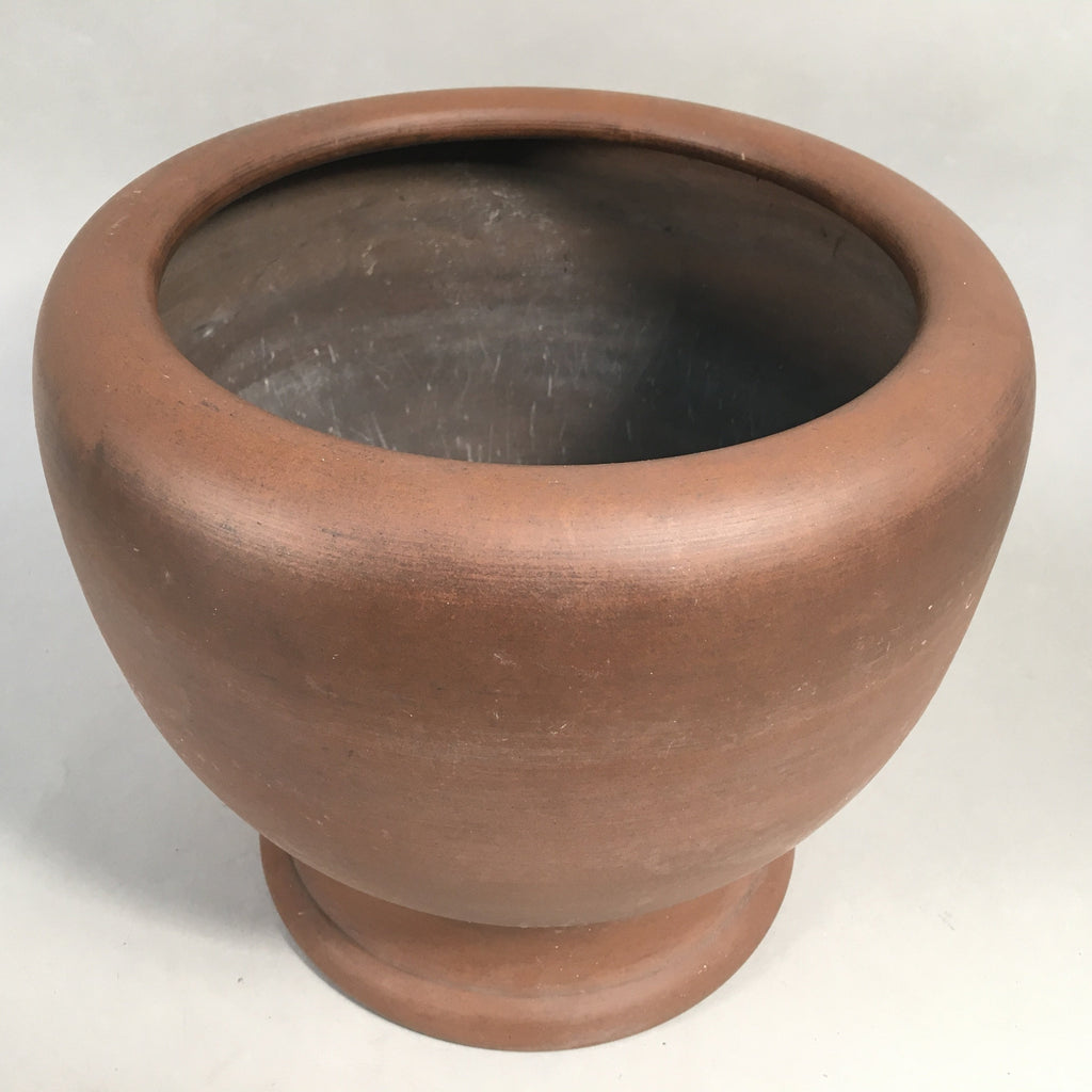 Japanese Ceramic Brazier Ash Pot Fire Pit Vtg Tea Ceremony Brown Hibachi H35