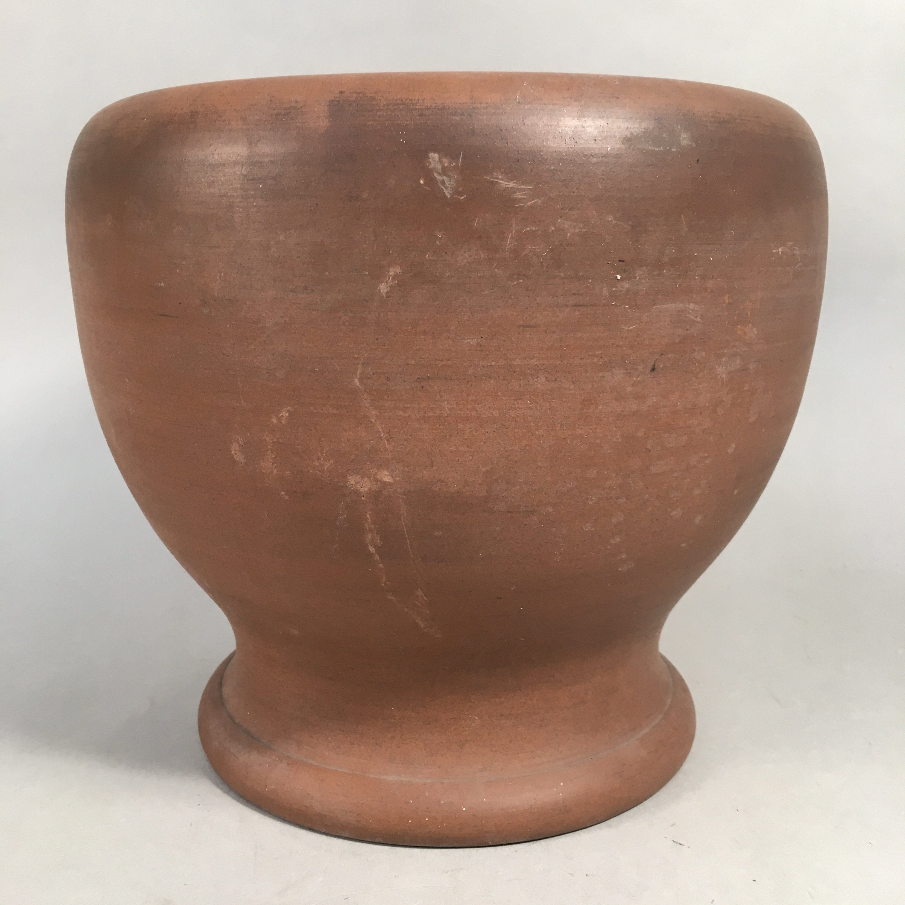 Japanese Ceramic Brazier Ash Pot Fire Pit Vtg Tea Ceremony Brown Hibachi H35