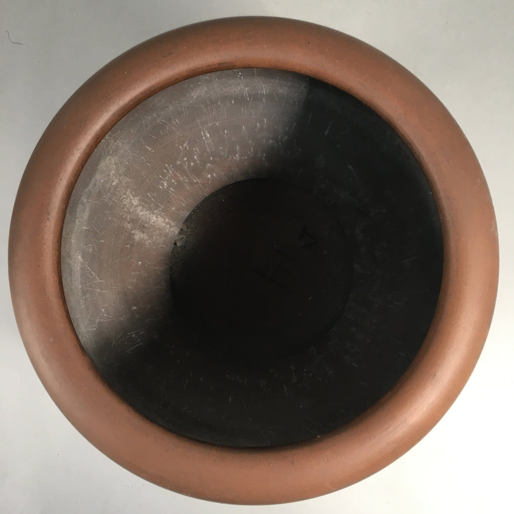 Japanese Ceramic Brazier Ash Pot Fire Pit Vtg Tea Ceremony Brown Hibachi H35
