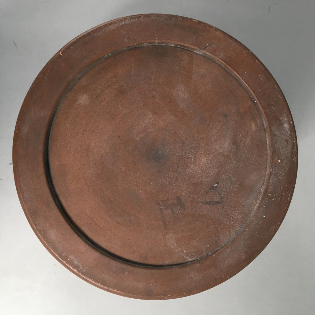 Japanese Ceramic Brazier Ash Pot Fire Pit Vtg Tea Ceremony Brown Hibachi H35