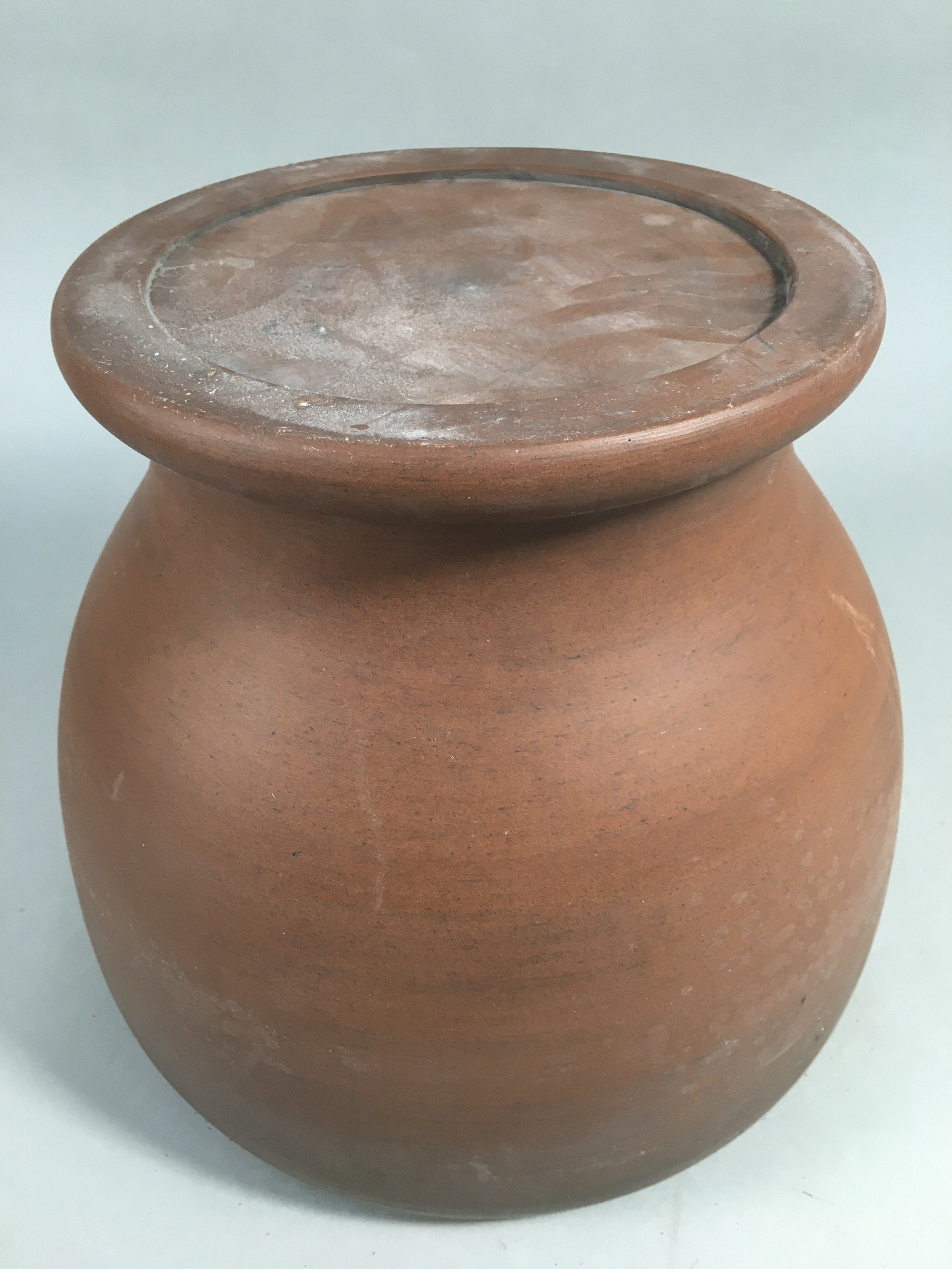 Japanese Ceramic Brazier Ash Pot Fire Pit Vtg Tea Ceremony Brown Hibachi H35