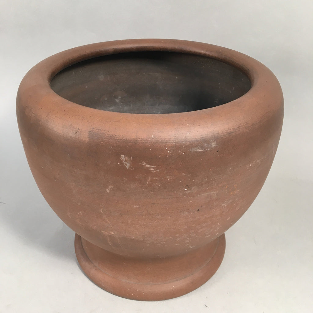 Japanese Ceramic Brazier Ash Pot Fire Pit Vtg Tea Ceremony Brown Hibachi H35
