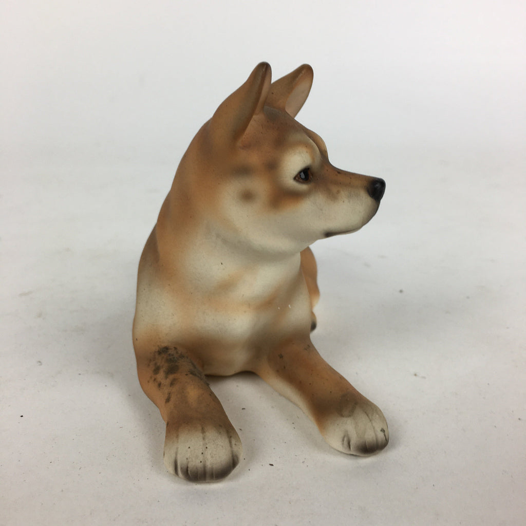 Japanese Ceramic Brown Dog Ornament Vtg Pottery Figurine Okimono Inu BD794