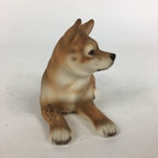 Japanese Ceramic Brown Dog Ornament Vtg Pottery Figurine Okimono Inu BD794