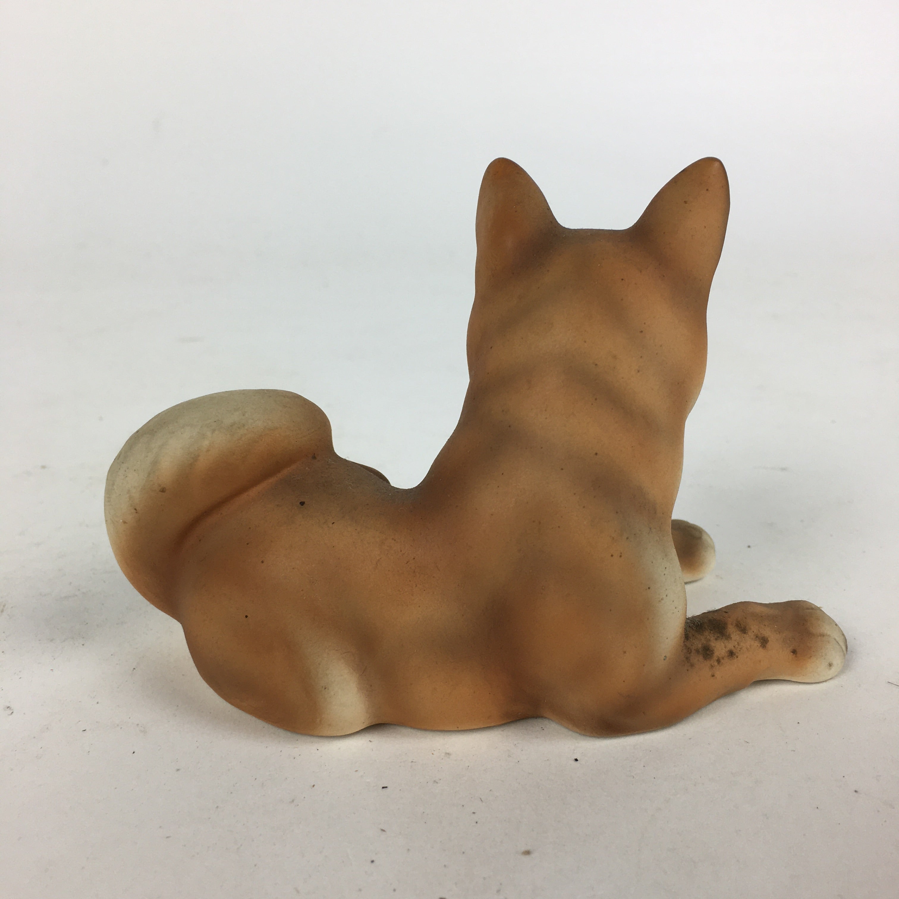 Japanese Ceramic Brown Dog Ornament Vtg Pottery Figurine Okimono Inu BD794