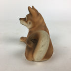 Japanese Ceramic Brown Dog Ornament Vtg Pottery Figurine Okimono Inu BD794
