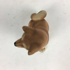Japanese Ceramic Brown Dog Ornament Vtg Pottery Figurine Okimono Inu BD795