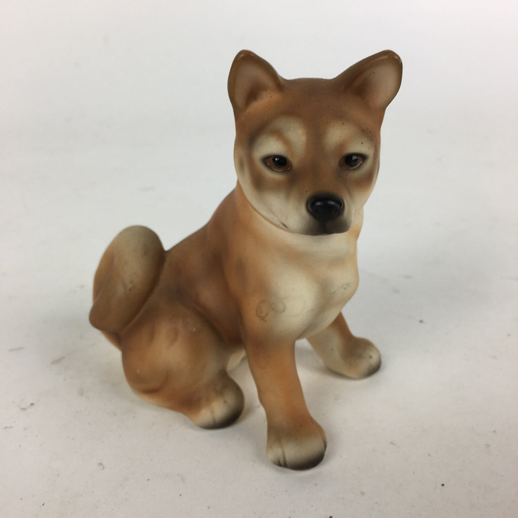 Japanese Ceramic Brown Dog Ornament Vtg Pottery Figurine Okimono Inu BD795