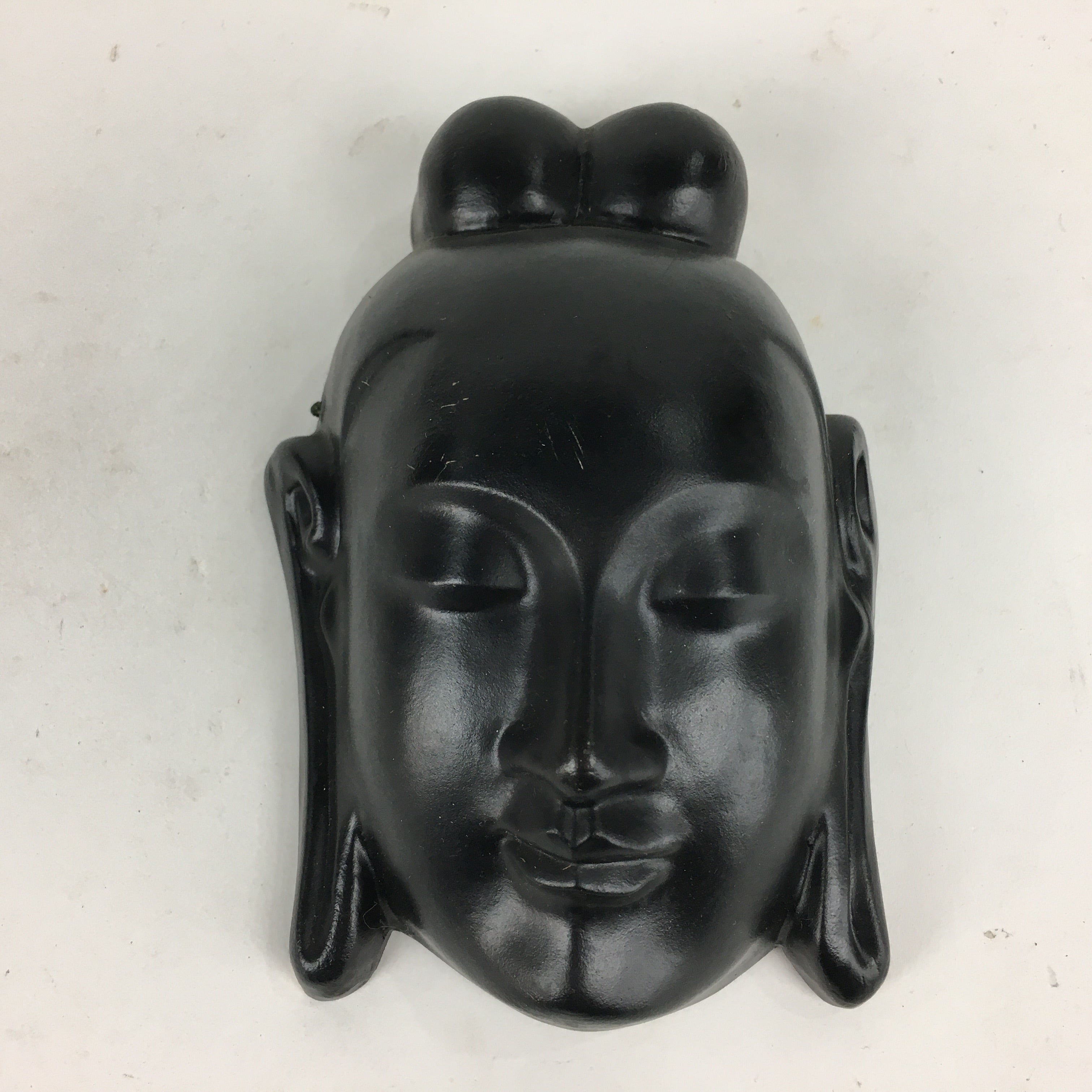 Japanese Ceramic Buddhist Kannon Mask Vtg Wall Hanging Bosatsu BD767
