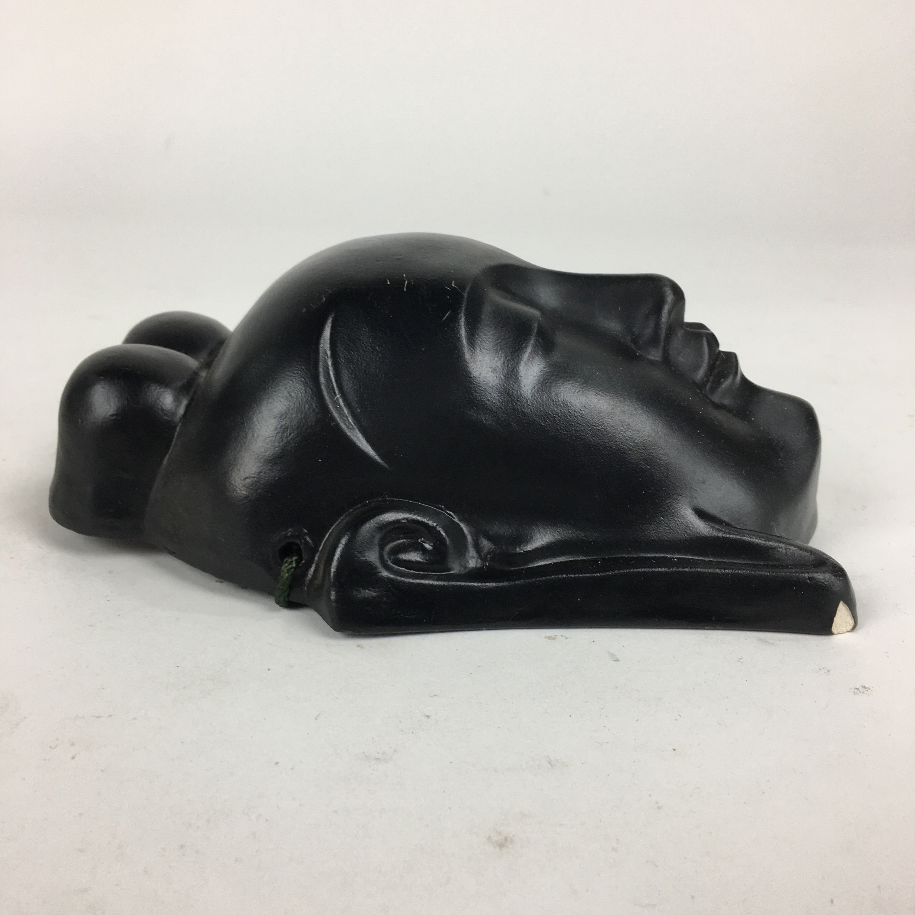 Japanese Ceramic Buddhist Kannon Mask Vtg Wall Hanging Bosatsu BD767