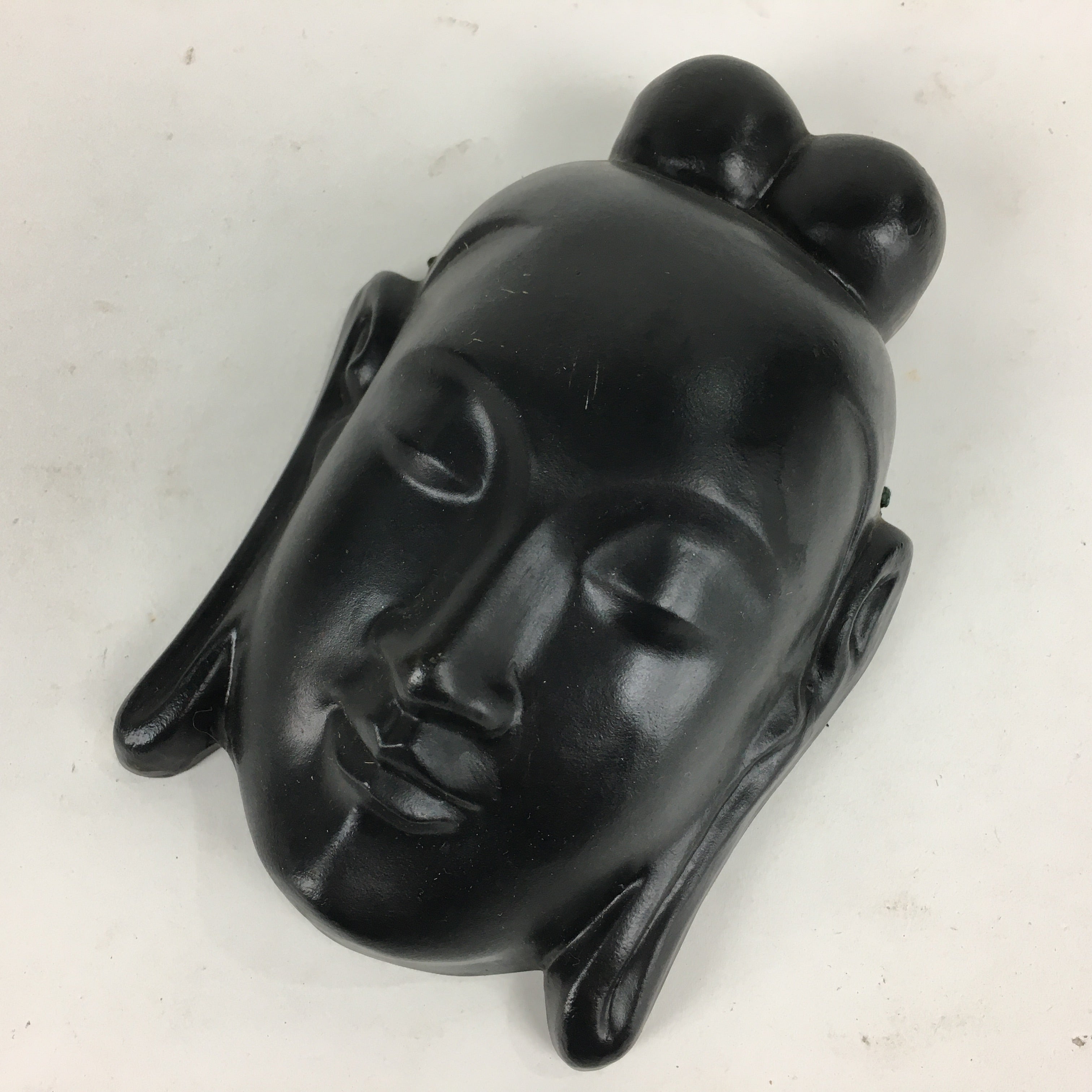 Japanese Ceramic Buddhist Kannon Mask Vtg Wall Hanging Bosatsu BD767