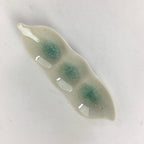 Japanese Ceramic Chopstick Rest Holder Vtg Edamame Beans Shape White CR211