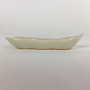 Japanese Ceramic Chopstick Rest Holder Vtg Edamame Beans Shape White CR211