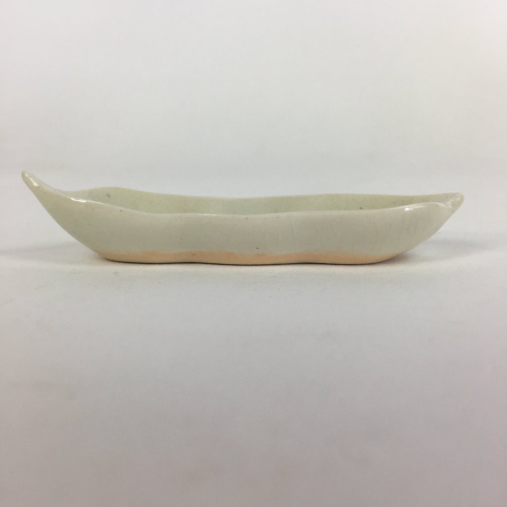 Japanese Ceramic Chopstick Rest Holder Vtg Edamame Beans Shape White CR211