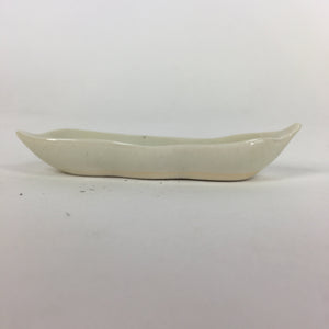 Japanese Ceramic Chopstick Rest Holder Vtg Edamame Beans Shape White CR213