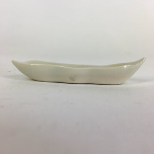 Japanese Ceramic Chopstick Rest Holder Vtg Edamame Beans Shape White CR214