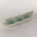 Japanese Ceramic Chopstick Rest Holder Vtg Edamame Beans Shape White CR214