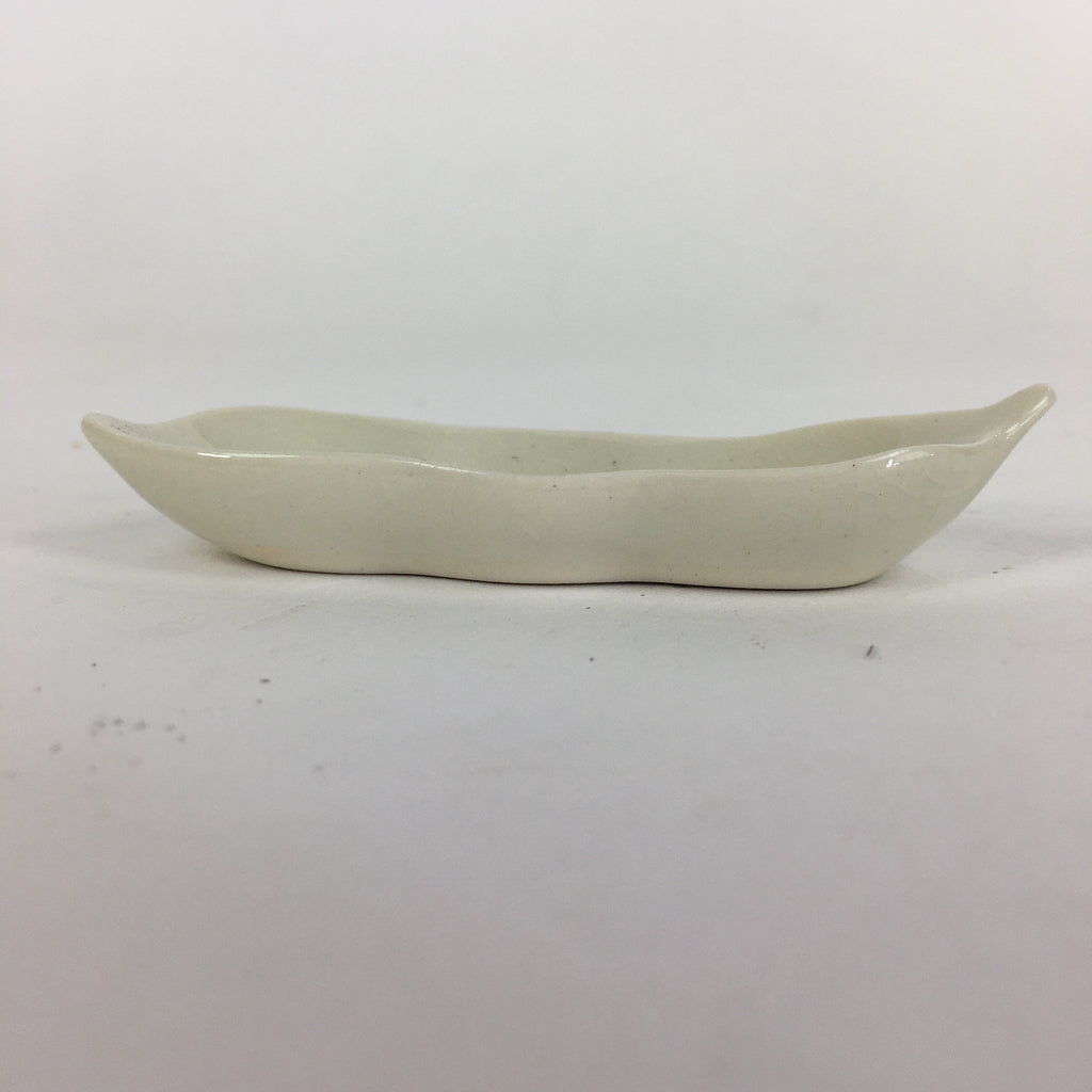 Japanese Ceramic Chopstick Rest Holder Vtg Edamame Beans Shape White CR215