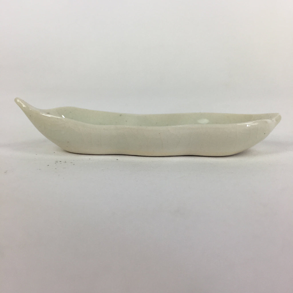 Japanese Ceramic Chopstick Rest Holder Vtg Edamame Beans Shape White CR215