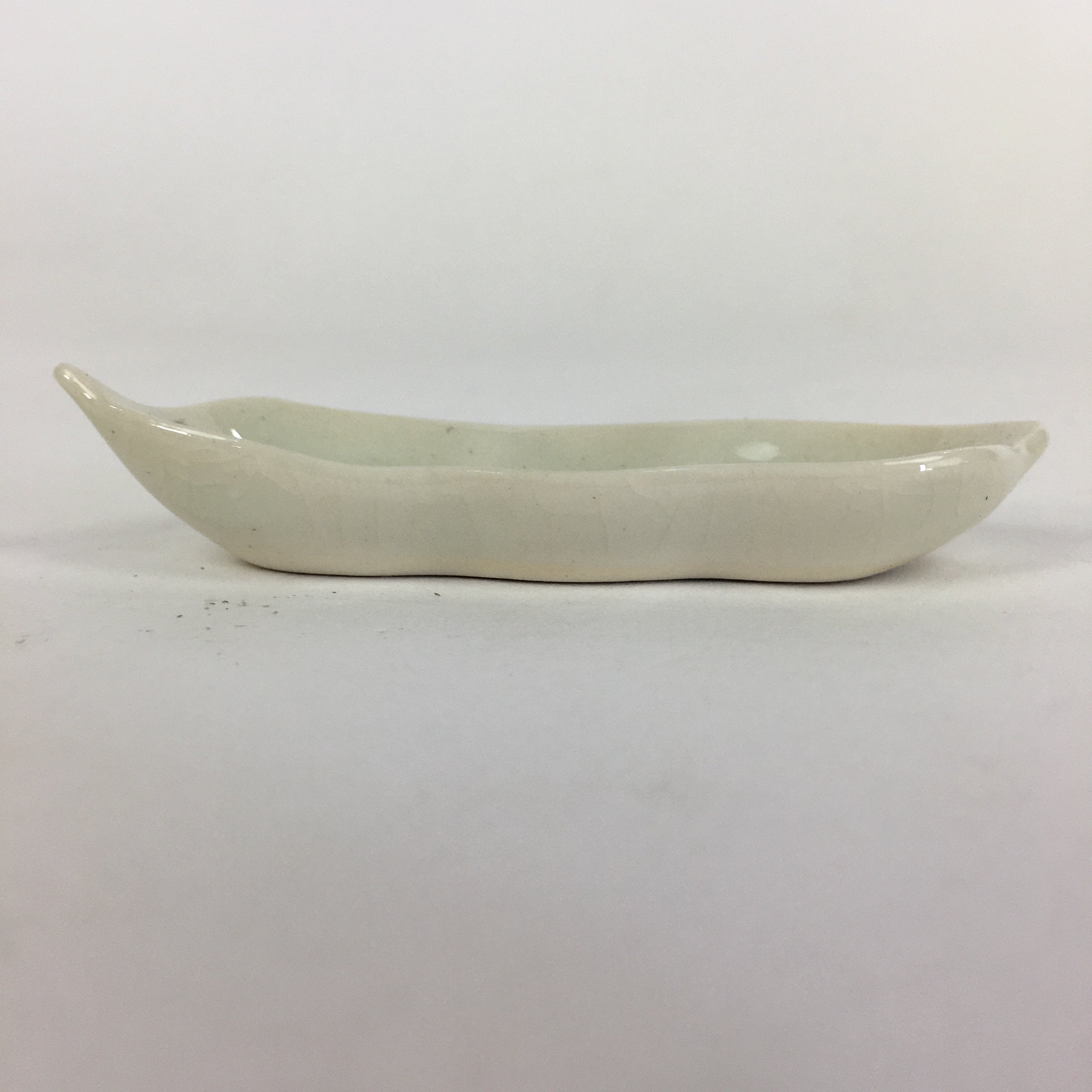 Japanese Ceramic Chopstick Rest Holder Vtg Edamame Beans Shape White CR215