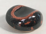 Japanese Ceramic Chopstick Rest Holder Vtg Pottery Round Black Brown CR198