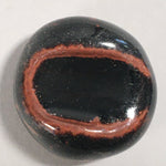 Japanese Ceramic Chopstick Rest Holder Vtg Pottery Round Black Brown CR198