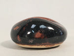 Japanese Ceramic Chopstick Rest Holder Vtg Pottery Round Black Brown CR198